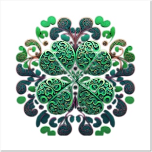 Shamrock pattern Posters and Art